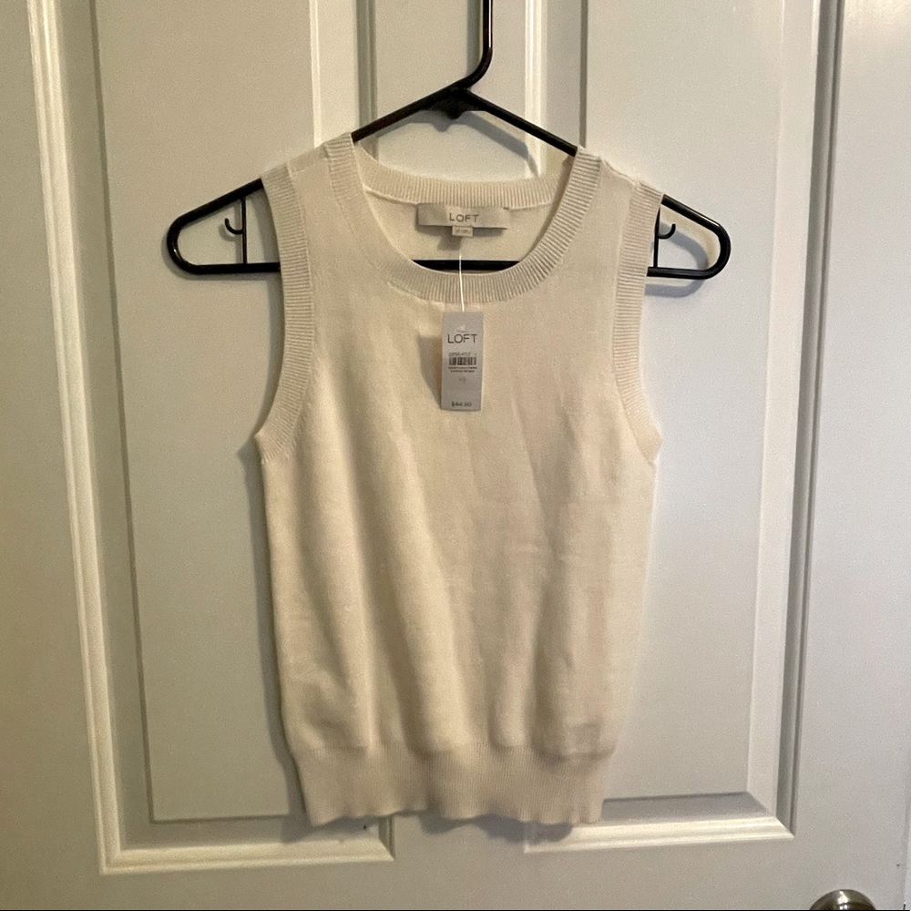 NWT LOFT Ivory Sleeveless Top